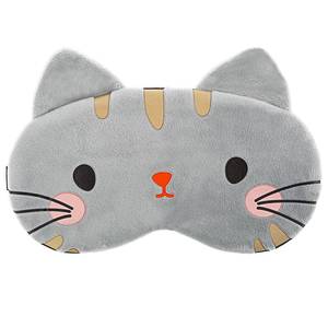 lot 20115 image: WLLHYF Cute Sleeping Eye Mask,Cartoon Cat Blindfold for Women Men Kids Grey