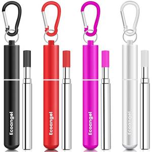 lot 20128 image: Ecoangel Cruise Ship Essentials, Reusable Metal Straws (4 Pack)