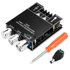 lot 20148 image: Daakro ZK-502MT Bluetooth Amplifier Board,50W50W 2.0 Channel Amp Board with Treble and Bass Control,DC 9-24V, Bluetooth and AUX Inputs, Audio Amp Board for Home DIY Wireless Speakers, Password Free