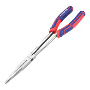 lot 20159 image: WORKPRO Premium 11 Extra Long Needle Nose Pliers, Paper Clamp Precision, Heavy-Duty CRV Steel, Soft Grip