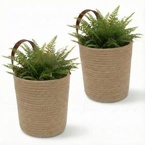 lot 20166 image: 2Pack Natural Jute Hanging Baskets 7  8 in, Round Woven Wall Decor & Storage Planter for Plant Decor and Home Organization,Walls Basket for Bedroom, Living Room, Bathroom,Boho Decor (Jute)