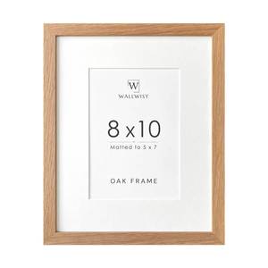 lot 20178 image: wallwisy 8x10 Picture Frame, Solid Oak Wood 8x10 Frames with Mat to 5x7
