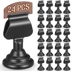 lot 20202 image: Kathfly 24 Pcs Wedding Table Number Holders 1.7 Inch Metal Black Mini Place Card Holders Bulk Harp-clip Table Sign Stands Card Holder Display Picture Memo Notes Menu for Restaurants Birthday Decor