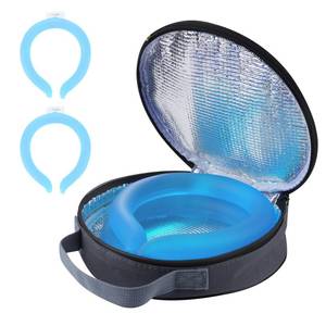 lot 20203 image: 2PCS PCM Neck Cooling Tube with Insulated Bag, Reusable Ice Ring Neck Cooler Wrap, Wearable Cooling Neck Ring for Hot Summer Weather Outdoor Work, TPU Freezable Collar (Blue2)