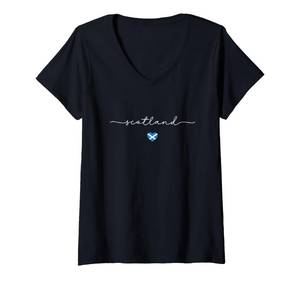 lot 20215 image: Womens Scotland Flag Scottish Travel Print V-Neck T-Shirt XL