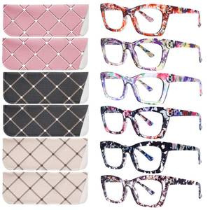lot 20216 image: SIGVAN 6 Pack Oprah Style Reading Glasses Blue Light Blocking Square Computer Spring Hinge Readers for Women (6 Mix-4, 2.0, multiplier_x)