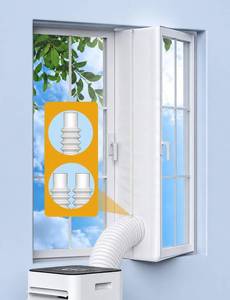 lot 20229 image: Portable AC Window Seal Kit for Casement & Crank Windows, 300CM118 No-Drill Window Vent Kit, Adjustable Zipper Seal for Single & Dual Hose Portable Air Conditioners, Waterproof AC Window Kit