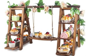 lot 1888 image: A 3 Tier Wooden Party Dessert Stand