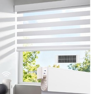 lot 5698 image: Zebra Blind Cordless Safety Design Solar Panel Charge