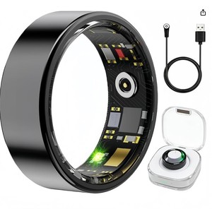 lot 8256 image: Smart fitness ring tracker size 11 in Black