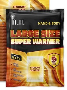 lot 13840 image: InLife Super Warmer with Adhesive Backing for Shoulder & Body  All Natural & Safe, Instant Quick Heat, Easy & Comfort  Bigger & Wider Size, Air Activated, Stable & Long-Lasting  Odorless, 15 Packs