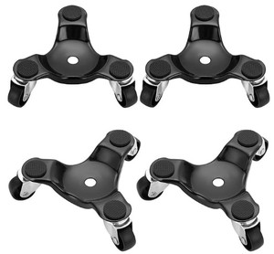 lot 14323 image: 4 Pack Steel Tri-Dolly Set 3 Wheel Furniture Mover Dolly 220lbs Load Capacity Movers Dolly for Moving Cabinet Furniture Appliances Durable & Easy to Use Dolly Furniture Mover 6 Inch (Black)