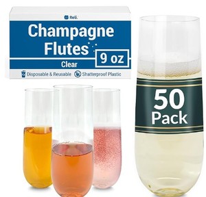lot 19355 image: Reli Champagne Flutes 9 oz Clear 50 Flutes