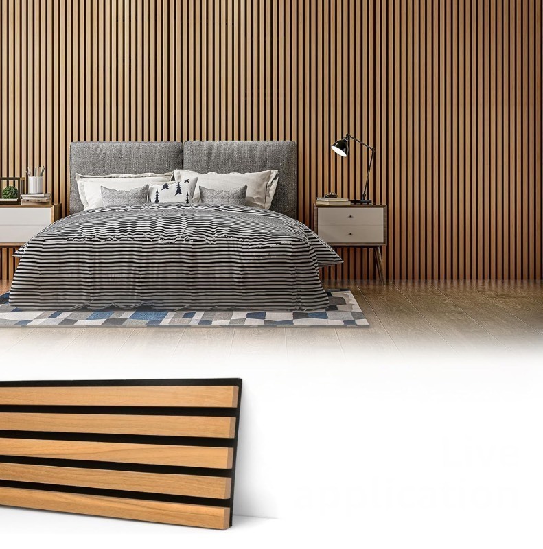 lot 231 image: WARM TEAK WALL PANEL Sound Dampening 94 x 8 1 Piece