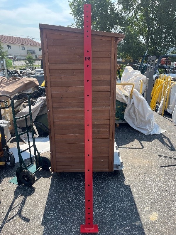 lot 172 image: 3 x 3 x 7 Steel Stock Post Red