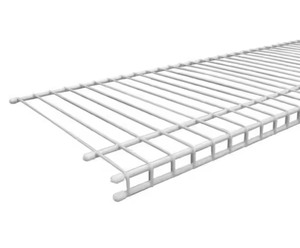 lot 92 image: SuperSlide 96 in. W x 12 in. D White Ventilated Wire Shelf