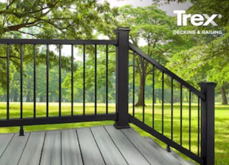 lot 75 image: PhTrex Enhance 6-ft x 36-in Charcoal Black Composite Deck Stair Rail Kit Hardware Included