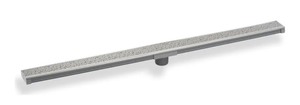 lot 58 image: 72 Site Sizable Low Profile Stainless Steel Linear Drain Kit with 2 12 Adhesion Style Grate Retails $700