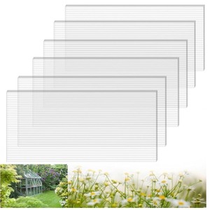 lot 4 image: 6 x 2 x 4mm 6 PCS Polycarbonate Greenhouse Panels, Twin-Wall Panels - All Weather Outdoor Garden and Greenhouse Covering, Light Transmission & Weather Resistance