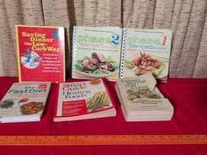 lot 342 image: Diet and Health Cookbook Lot 6 Books Low-Carb Recipes Phases Healing Foods