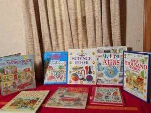 lot 376 image: Lot of 8 Childrens Picture Books Richard Scarry, Usborne, Science, Atlas, Language Learning