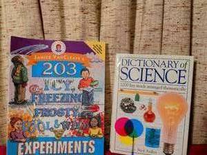 lot 377 image: 2 Childrens Science Books Janice VanCleaves 203 Icy Freezing Frosty Cool Wet Experiments, Dictionary of Science