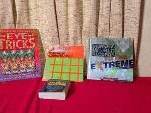lot 384 image: 4-Book Lot Optical Illusions Eye Tricks Stereograms World Records Extreme
