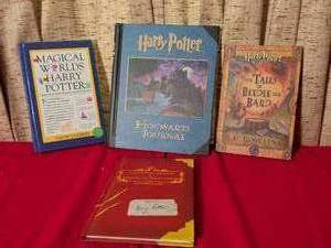 lot 389 image: Harry Potter Book Lot 4 Volumes Magical Worlds Hogwarts Journal Tales Beedle Fantastic Beasts