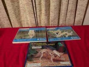 lot 390 image: Creatology Wooden Puzzle Lot Owl Dragon Triceratops 3 Pack