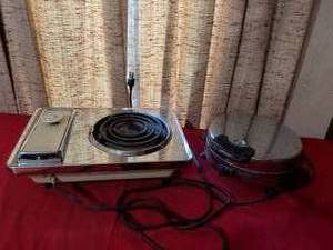 lot 413 image: Two-Burner Electric Cooktop with Temperature Control and Skillet