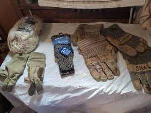 lot 421 image: Work Glove and Sock Lot - Woolrich Merino, West Chester String Knit, Misc