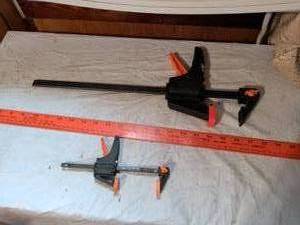 lot 489 image: 2 Bar Clamps Black Orange 24 inch