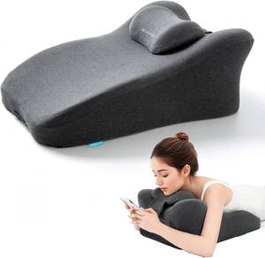 lot 8068 image: MOONYOOY Memory Foam Ergonomic Support Pillow & Leg Elevation Cushion, Gray