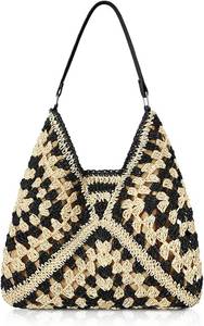 lot 8082 image: Beach Tote Bag for Women - Mesh Knit Hippie Tote Bag