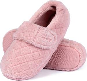 lot 8084 image: LazyStep Womens Nana Adjustable Slippers with Wide Width 10.5