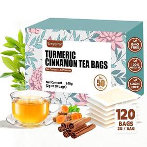 lot 8087 image: Turmeric Cinnamon Tea Bags, 120 ct, 2gBag, 100% Natural Turmeric & Cinnamon