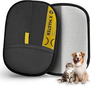 lot 8127 image: 2 Pack Dog & Cat Grooming Gloves - Mesh  Brush, Electrostatic Remover