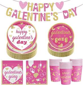 lot 8151 image: Galentines Day Plates and Cups Sets Happy Galentines Day Banner