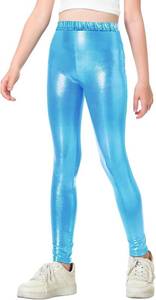 lot 8192 image: Gnainach Girls Metallic Leggings Stretch Comfort Dance Pants Kids small