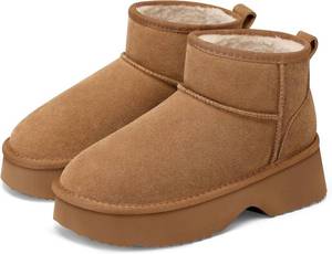 lot 8201 image: TEMOFON Snow Ankle Boots Suede, Platform, Waterproof, Memory Foam 7.5