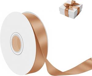 lot 8276 image: 4 Rolls Champagne Gold Satin Ribbon, 1in x 50yd, Double-Faced Polyester 3pack