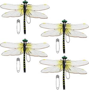 lot 8307 image: 2 Packs 4 Pack Dragonfly Clips - Lifelike Dragonfly Ornaments for Garden Stakes