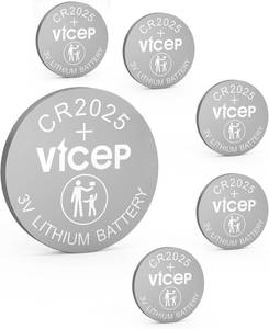 lot 8310 image: 6-Pack CR2025 Lithium Battery 3V Coin Cell, Compatible with Keyfob Remote
