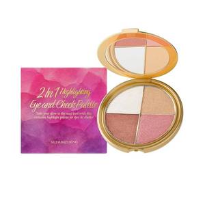 lot 8329 image: All-in-One Makeup Palette Blush & Eyeshadow, 4 Colors PinkCoralChampagne