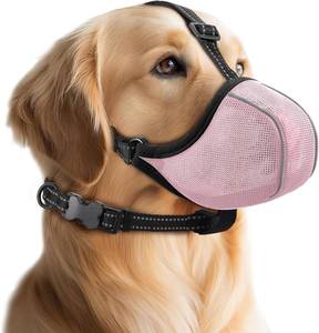 lot 8342 image: Dog Muzzle - Soft Mesh Nylon Adjustable, Prevents Chewing (Pink XXL)