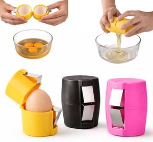 lot 8418 image: 3Pcs Egg Shell Opener Set - Stainless Steel Egg Cracker & Shell Cutter