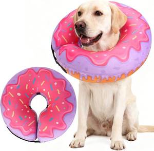 lot 8422 image: Soft Dog Cone Collar - Inflatable Donut After Surgery, Adjustable Purple