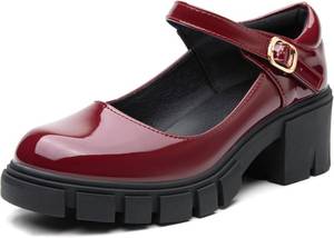 lot 8443 image: NEWBELLA Womens Mary Jane Shoes Low Heel Ankle Strap Round Toe Pumps 7