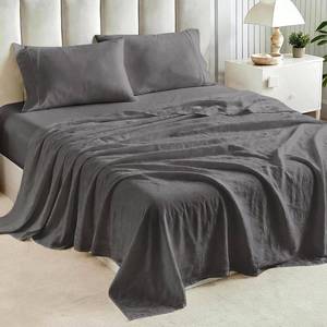 lot 8463 image: Tokokimo Queen Sheet Set - 4-Piece, Microfiber, 16 Deep Pocket, blue