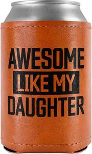 lot 8484 image: 4 Pack Leather Can Cooler Sleeve 12oz - Gifts for Dad from Daughter